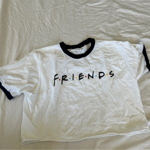 Friends crop lined t shirt merch